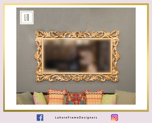 Luxury Wooden Carved Frame Golden Color | Lahore