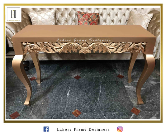 Wood Console Table Lahore Golden Color