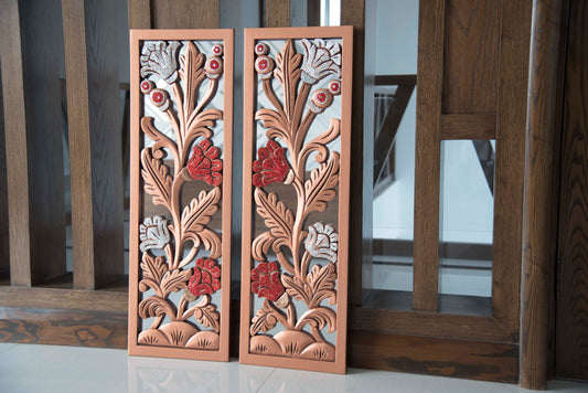 Stone Studded Wooden Wall Frame Pair Set | Lahore