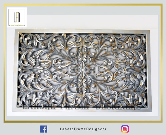 Hand-Carved Wooden Wall Art Frame - Elegant Home Decor Accent | Lahore